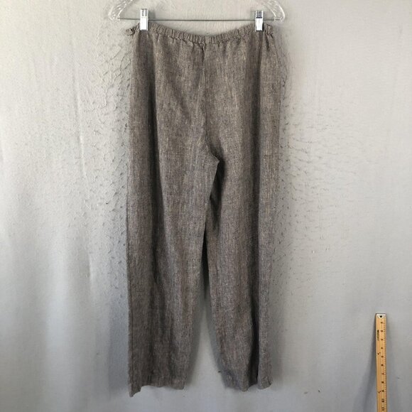 Dana Buchman Pantsuit Womens 6 Gray Linen Button Blazer Straight Leg Career - Picture 4 of 16